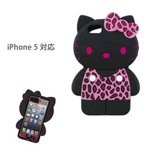 スケーター iPhone5ケース アイフォンケース シリコン ハローキティ ヒョウ柄ピンク