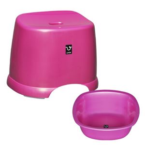 シンカテック アンティー 風呂椅子・湯桶セット ピンク 商品画像