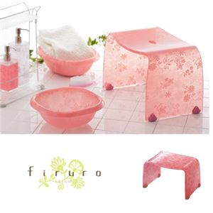 リス 風呂椅子 バスチェアー Sサイズ フィルロ フラワー ピンク - 拡大画像