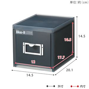 吉川国工業所 ライフモジュール A6 ファイルユニット 深 ブラック LM-70 商品写真2