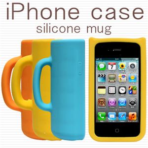 iPhoneが可愛いマグカップに変身 横置きOK！コードリールにも！アイフォンカバー ブルー 1点