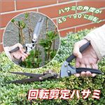 3段階で角度調節が可能！込み入った枝の剪定、芝刈りに！便利な回転剪定ハサミ 1点