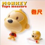 お鼻のボタンを押すと自動巻き取り！お猿さんメジャー／キーホルダー 1点