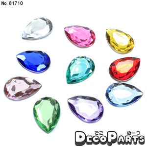 アクリル樹脂 ラインストーン涙型18mm／20個入 全10色 1袋20入り ブルー