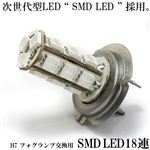 H7交換用フォグランプ球 2chipSMDLED18連 2個セット 青1点