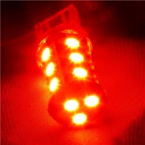 次世代型高輝度SMD-LED採用／18連LEDウエッジ球（白・青） 赤／7440 1点 - 拡大画像