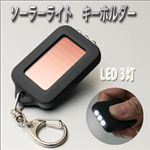 小さいのに明るさ抜群！LED3灯ソーラーライトキーホルダー／黒 1点