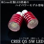 ハイパー強力光線！?アルミメッシュ CREE社製LED使用／Q5／5W シングル球2個set 白 1パック （1パック2個入）