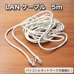 余裕の長さ!パソコンとネットワークをつなぐLANケーブル/5m/ホワイト LANケーブル 5m /1本