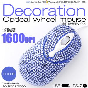 選べる5カラーで登場！キラキラ デコレーションオプティカルマウス オレンジ 1点