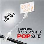 店舗のディスプレイに！角度調節可能 クリップタイプPOP立て 大 大 1袋（40入）