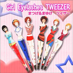 【注目 彡】眉毛のお手入れに カワイイ女の子のツイーザー ガールTWEEZER 6PCS入り 1パック（6種入）