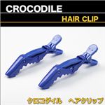 ギザギザワニの可愛いヘアクリップ！しっかり留まる！クロコダイルヘアークリップ 5入り 全5色 青 1セット（5入）