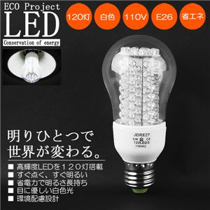 【高輝度LED電球】家計にも地球にも優しいライト 120灯LED電球・スリムタイプ 1点