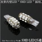 T10ウェッジ SMD LED25連シングル球2個セット テール・ウインカーランプ等に SMD25連 T10 赤 2個セット 1点