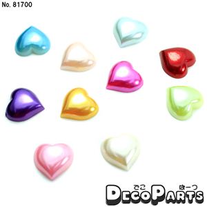 ABS樹脂 パールハート15mm 全10色 ピンク （1袋100入り） 1セット