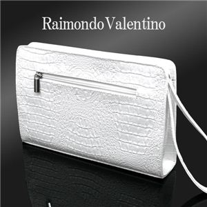 迫力のあるクロコ型押し RaimondoValentino セカンドバック 白 1点