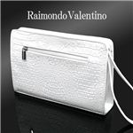 迫力のあるクロコ型押し RaimondoValentino セカンドバック 白 1点