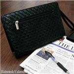 上品なメッシュ生地 Raimondo Valentino セカンドバッグ 茶・黒 黒 1点