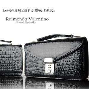 光沢が演出する高級感。。Raimondo Valentino クロコ型押し鍵付き ミニセカンド 1点