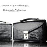光沢が演出する高級感。。Raimondo Valentino クロコ型押し鍵付き ミニセカンド 1点