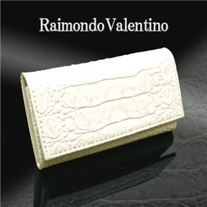 迫力のあるゴツゴツとした手触り。。クロコ型押し RaimondoValentino キーケース クリーム×白 1点 クリーム×白