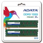 A-DATA 240pin Unbuffered DIMM DDR3-1333(PC3-10600)2GB(1GBx2)CL9.0 AD3U1333B1G9-2