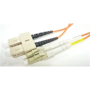 エイム電子 光ケーブル 2心メガネ 2φ LC/SCコネクタ(Duplex) マルチモード(50/125) オレンジ色 6m AFP2-DLC/DSC-50-06