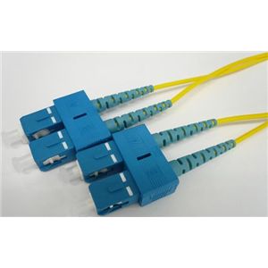 エイム電子 光ケーブル 2心メガネ 2φ 両端SCコネクタ(Duplex) シングルモード 黄色 5m AFP2-DSC/DSC-SM-05