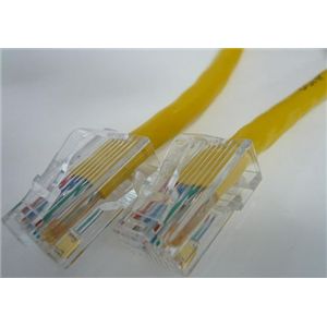 エイム電子 CAT5eケーブル 両端RJ45(PANDUIT) ブーツ無し 撚り線/クロス結線 黄 9m C5EX-ST-YL-09P
