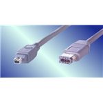 アクロス IEEE1394ケーブル 2m4P-6P グレー AIE896