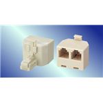 アクロス モジュラー分配アダプタ RJ11オス-RJ11メス×2 AEA530