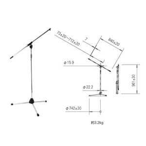 オーディオテクニカ ブーム マイクスタンド AT8653B