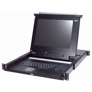 ATEN 16ポートドロワータイプKVMスイッチ 15インチモニタ ロングタイプレールキット付属 1.8mケーブル2本付属 CL-1216LJJL/ATEN