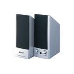 BUFFALO スピーカー 3.5mmミニプラグ接続 内蔵電源 シルバー BSPKMA01SVA