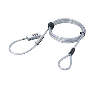 BUFFALO 防犯グッズ セキュリティワイヤーケーブル ナンバーキー付 BSQ03A