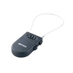 BUFFALO 防犯グッズ セキュリティワイヤーケーブル 巻取り式 ナンバーキー付 BSQ04A