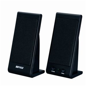 BUFFALO スピーカー USB接続 コンセント不要 1W(ブラック) BSSP01UBK