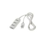 BUFFALO OAタップ 2ピン 4個口 トラッキング防止プラグ 1m ホワイト BSTA24A10WH