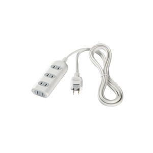 BUFFALO OAタップ 2ピン 4個口 ほこり防止シャッター付 1m ホワイト BSTA24B10WH