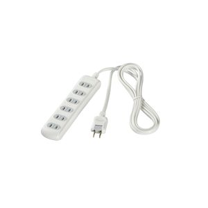 BUFFALO OAタップ 2ピン 6個口 ほこり防止シャッター付 1m ホワイト BSTA26B10WH