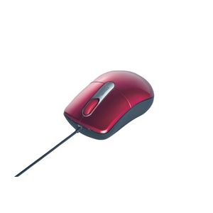 BUFFALO 光学式有線マウス USB接続 Mサイズ 延長ケーブル付 レッド BSMOU05MRD