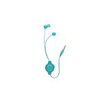 BUFFALO ステレオイヤフォン カナル式 巻き取りモデル ターコイズブルー BSEP08TB