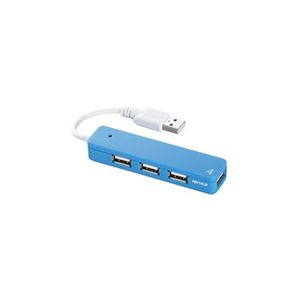 BUFFALO USB2.0Hub バスパワー 4ポート ブルー BSH4U06BL