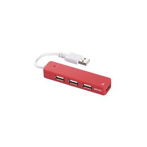 BUFFALO USB2.0Hub バスパワー 4ポート レッド BSH4U06RD