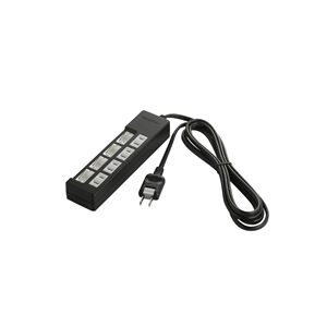 BUFFALO OAタップ 2ピン 4個口 雷サージ 個別スイッチ付 5m ブラック BSTA24E50BK