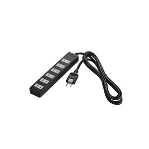 BUFFALO OAタップ 2ピン 6個口 雷サージ付 2.5m ブラック BSTA26D25BK