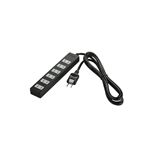 BUFFALO OAタップ 2ピン 6個口 雷サージ付 2.5m ブラック BSTA26D25BK