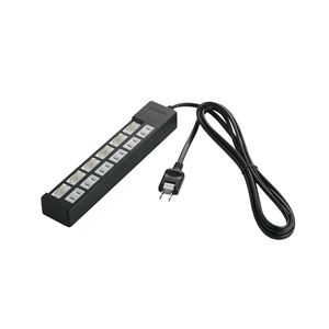 BUFFALO OAタップ 2ピン 6個口 雷サージ 個別スイッチ付 5m ブラック BSTA26E50BK