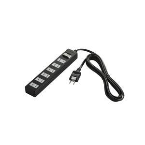 BUFFALO OAタップ 2ピン 6個口 雷サージ 集中スイッチ付 2.5m ブラック BSTA26F25BK